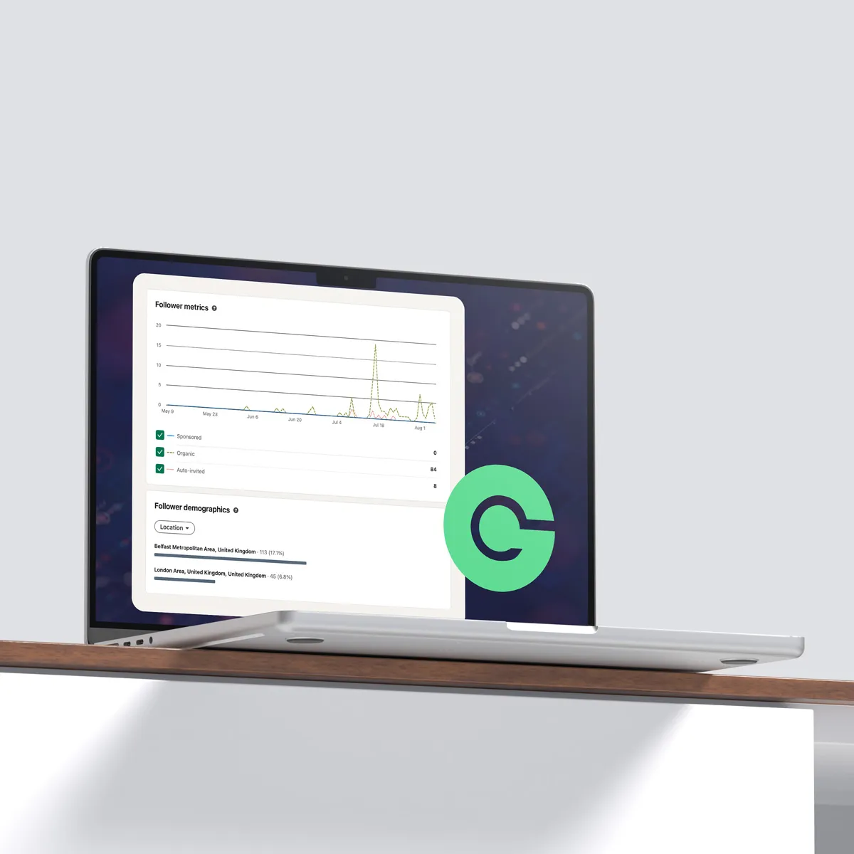 Marketing stats on laptop